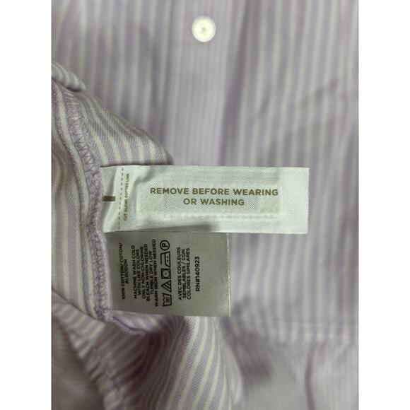 NEW LOFT Light Purple White Stripe Cotton Tiered Pocket Shirtdress Size SP - Picture 6 of 10